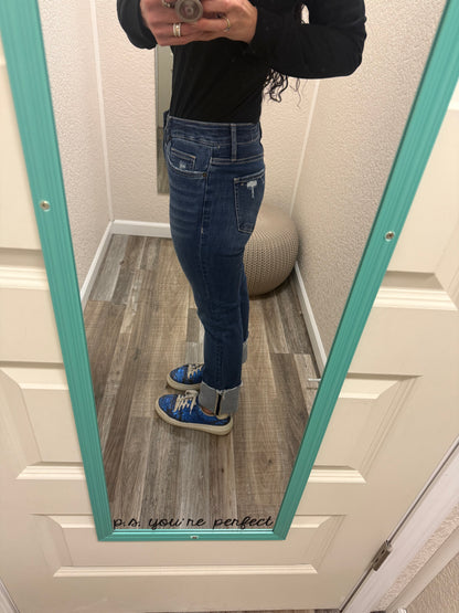 Tic Tac Toe Slim Straight Cuffed With Tac Mica Jeans PreOrder ETA 12/29