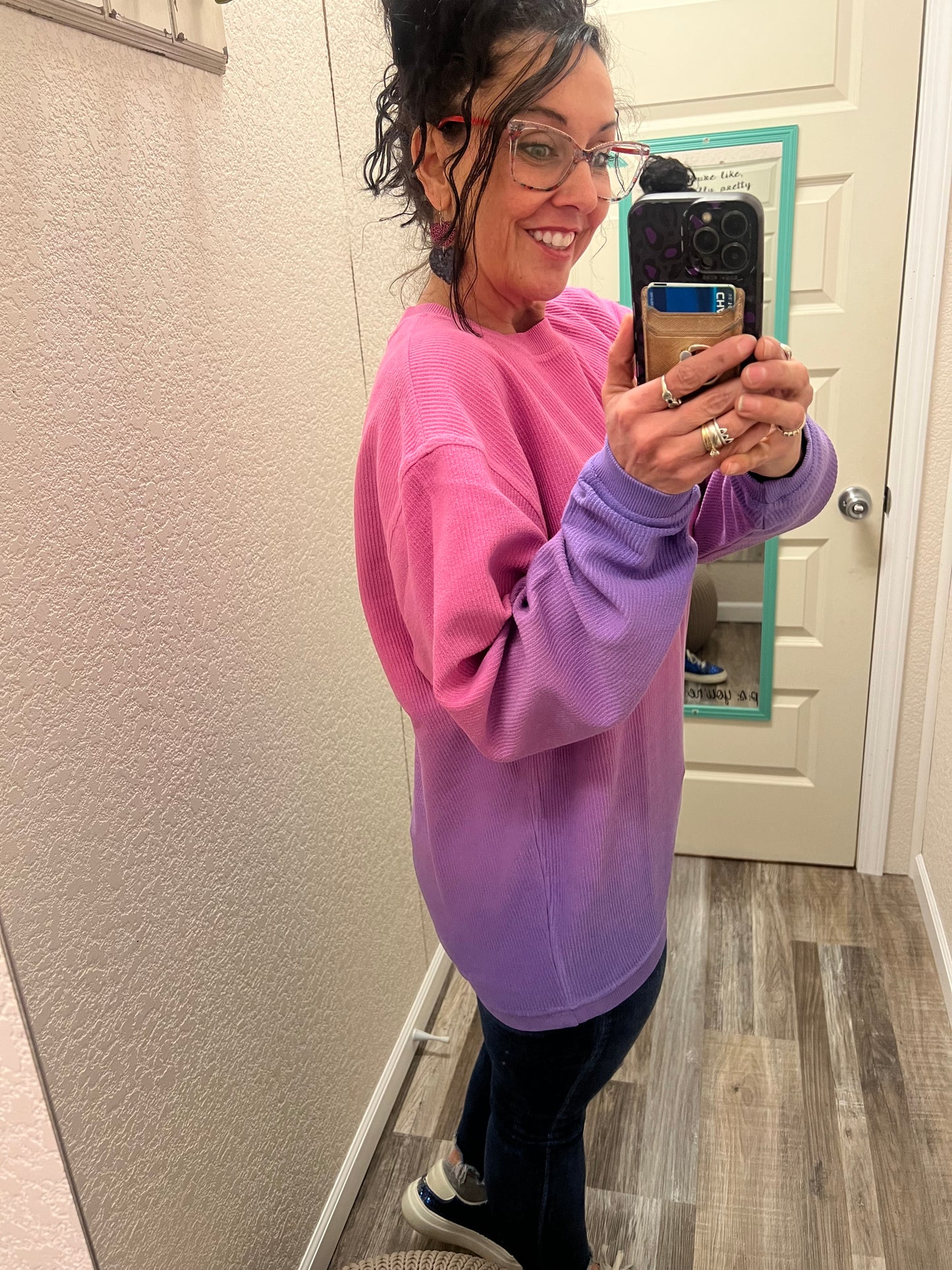 Unicorn Kisses Ombré Cozy Corded Crew