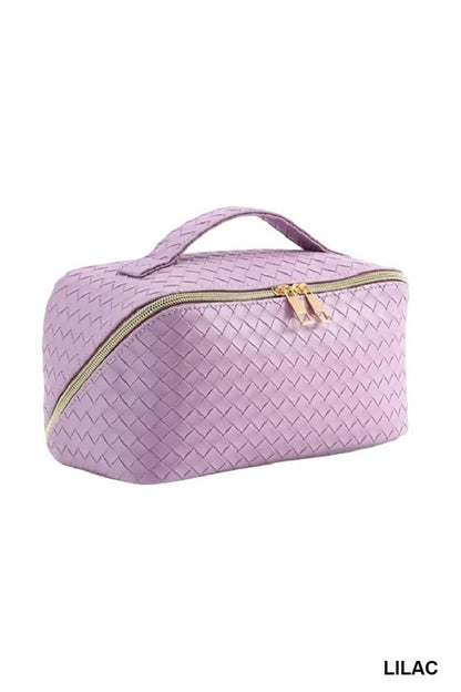 Woven cosmetic makeup bag