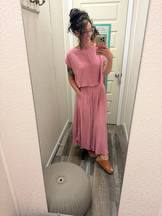 Summer Time Roses Top/Skirt Set