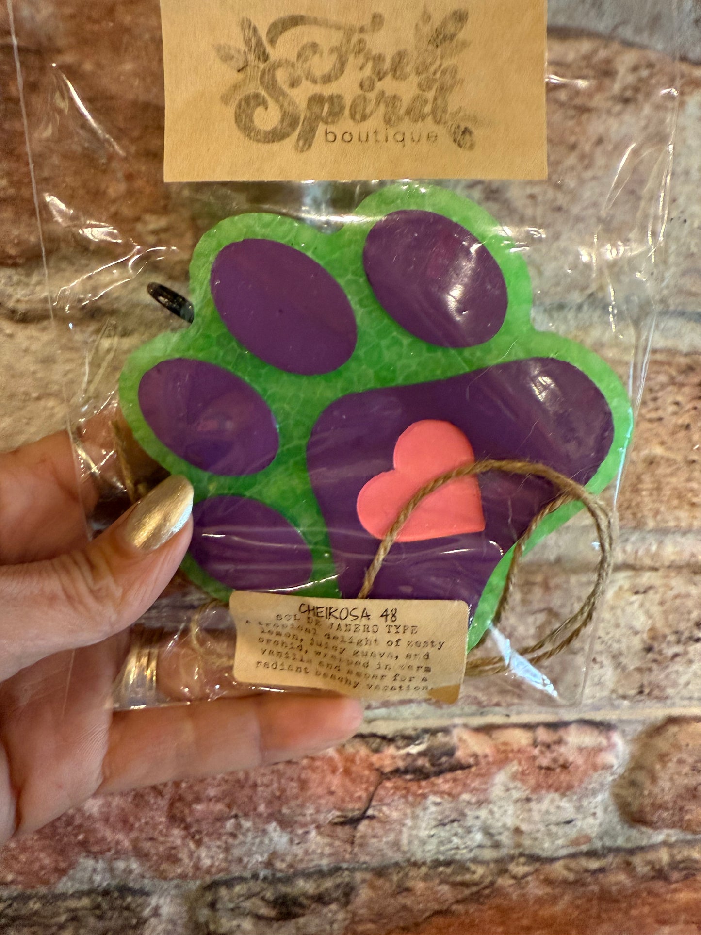 Dog Paw Freshie - tropical beachy