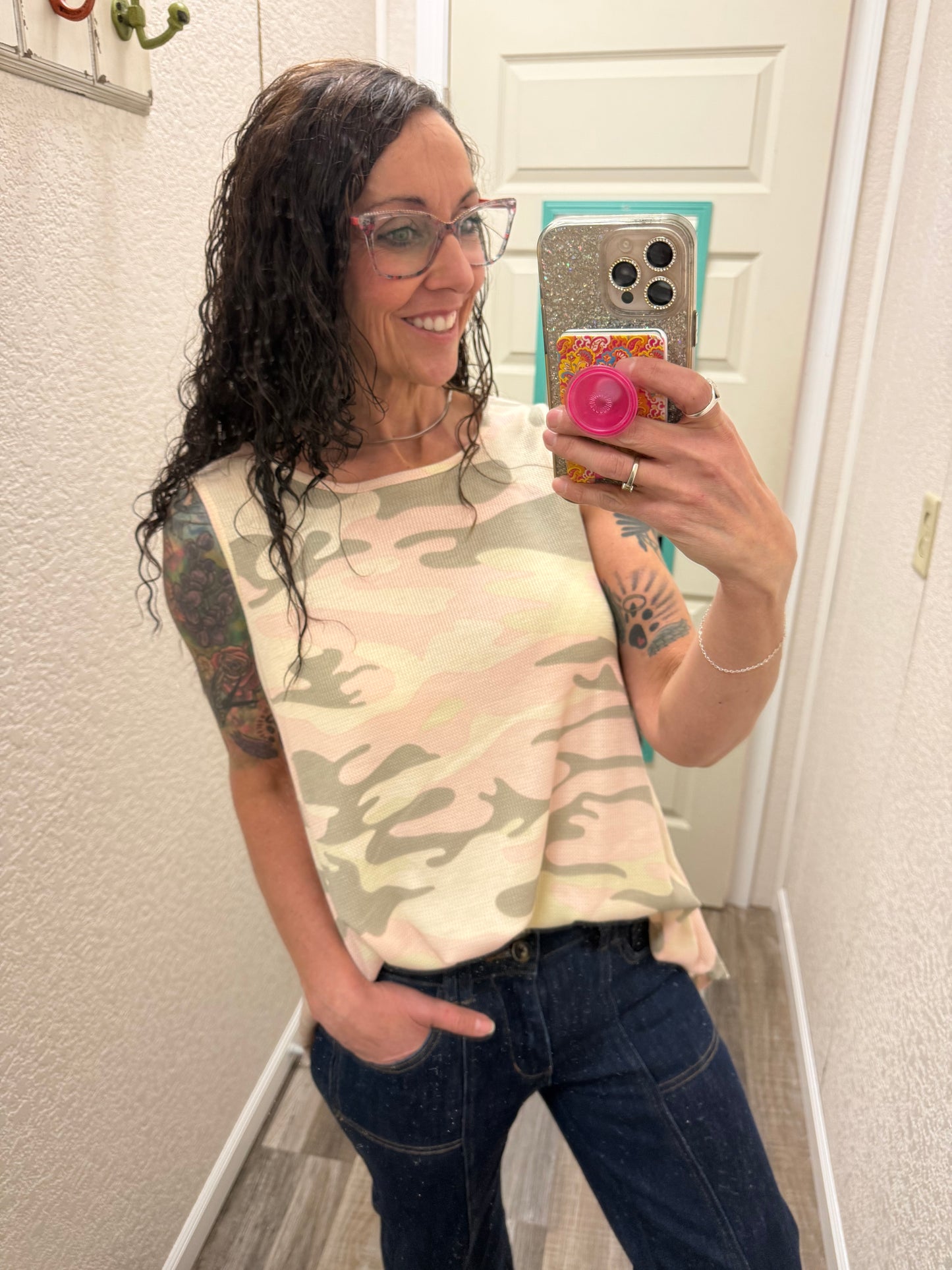 Pink Camo Faye Tank Top