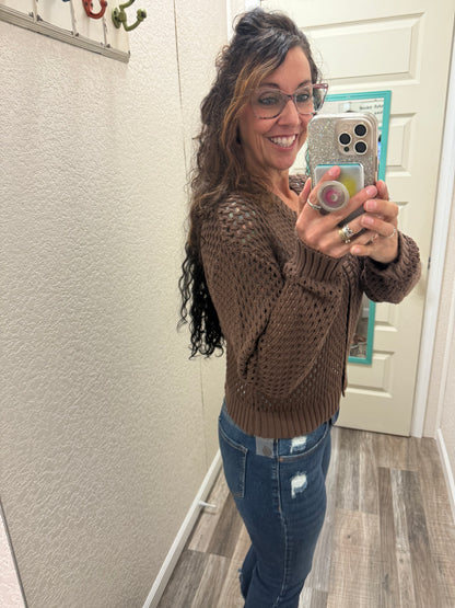 Nicki Crochet Sweater Cardigan