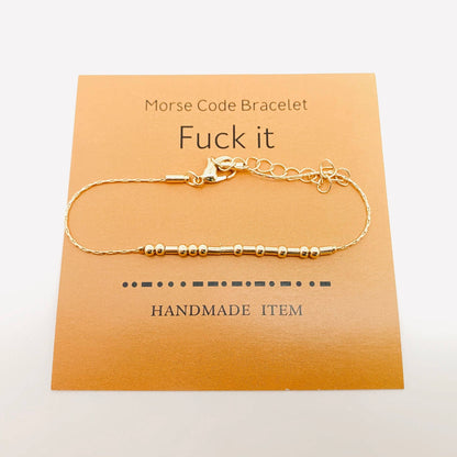 Fuck off - Handmade Golden Morse Code Bracelet