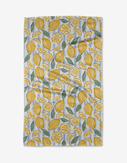 Sour Lemon Stripes Tea Towel