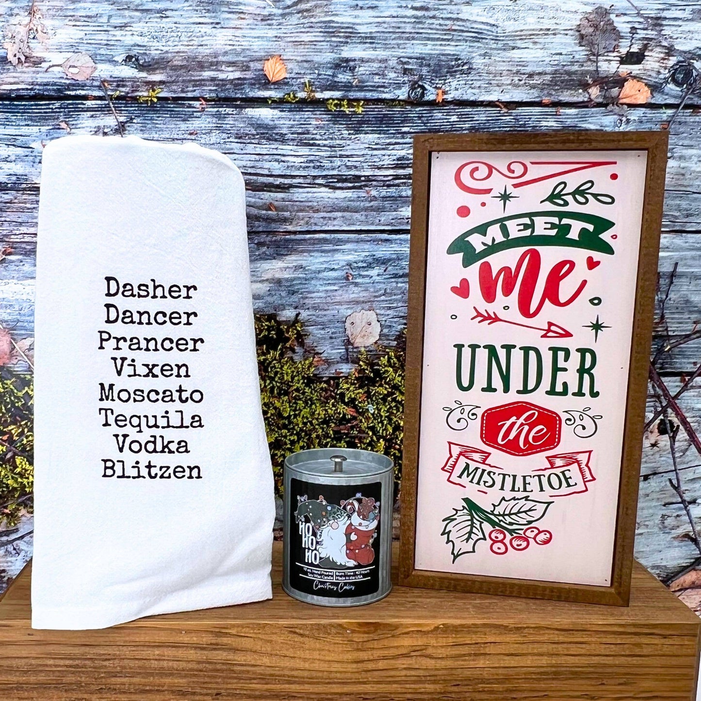 A Christmas Candle HoHoHo Christmas Gnome Candle - Rustic Tin Holiday Candle: