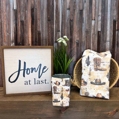 Western Cowboy Boots & Hat Waffle Weave Towels - Home Decor