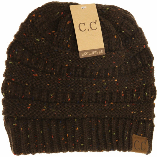 Brown Flecked CC Beanies: