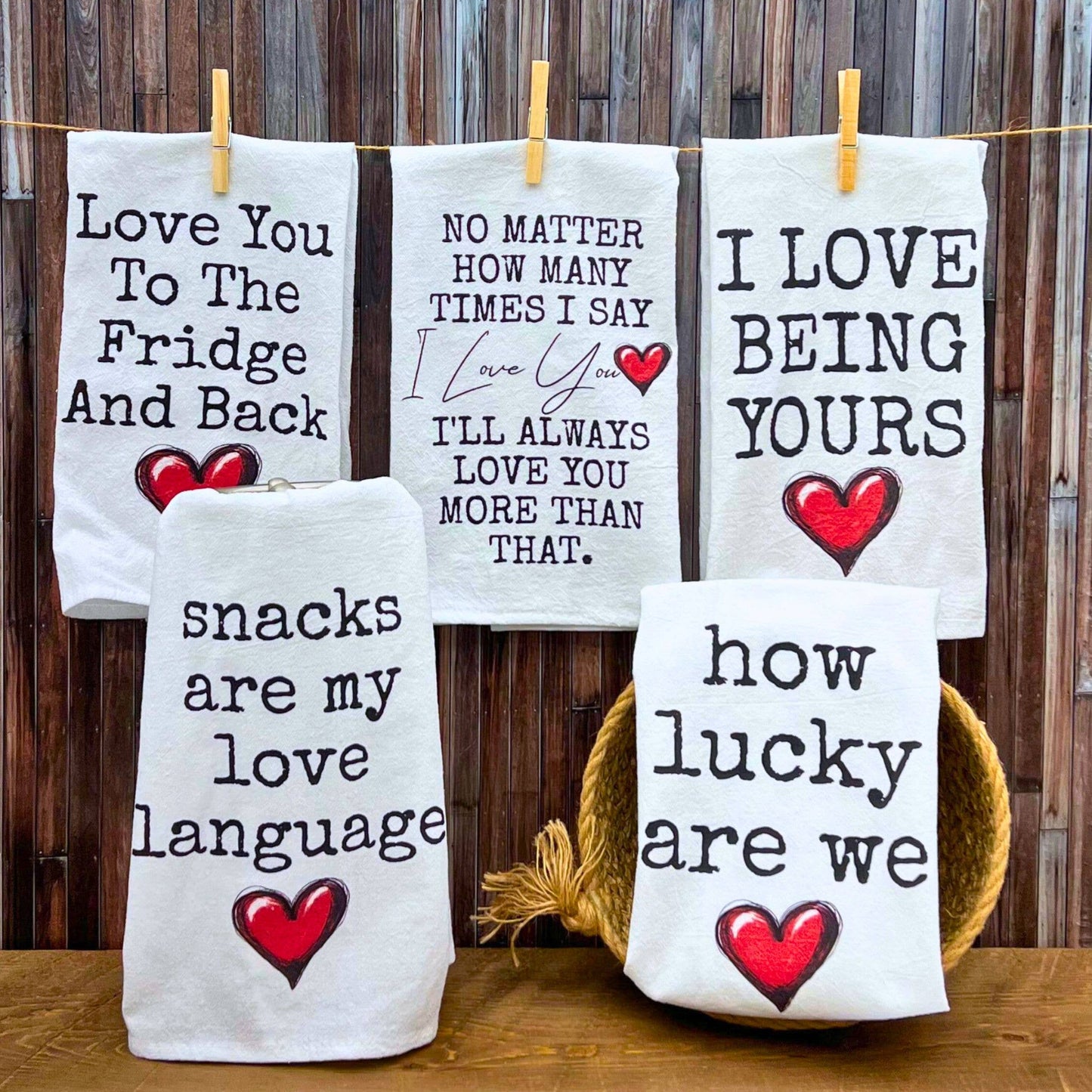 Snacks are my Love Language Tea Towels - Valentines Gifts