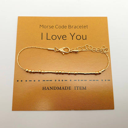 Luck Handmade Golden Morse Code Bracelet: