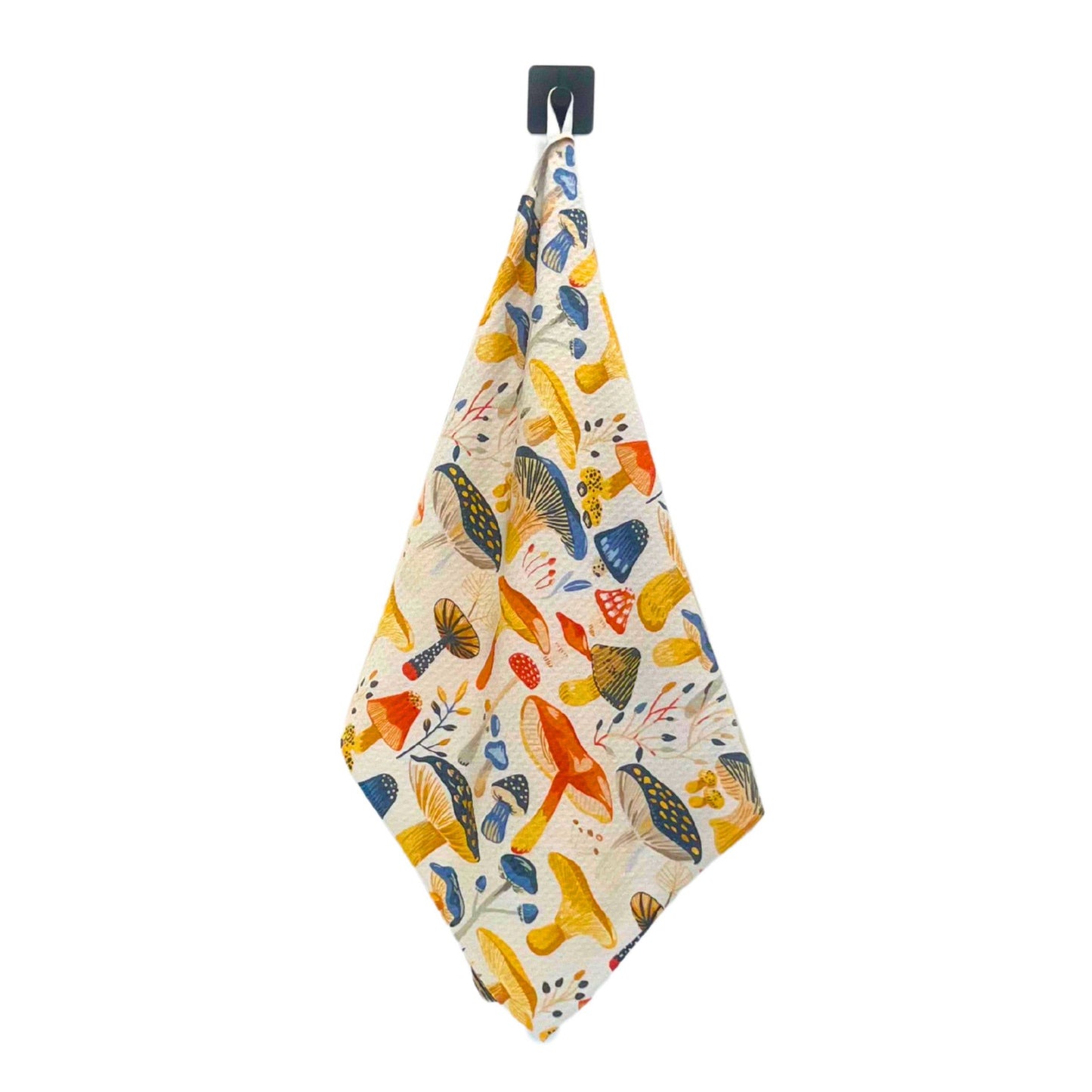 Summer Mushroom Harvest Tea Towel + Hanging Loop Home Decor