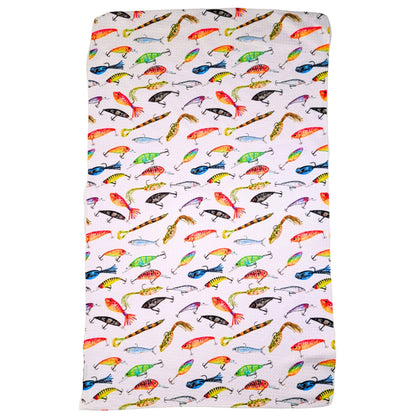 Grandpa's Tackle Box Camping Waffle Towel - Fathers Day