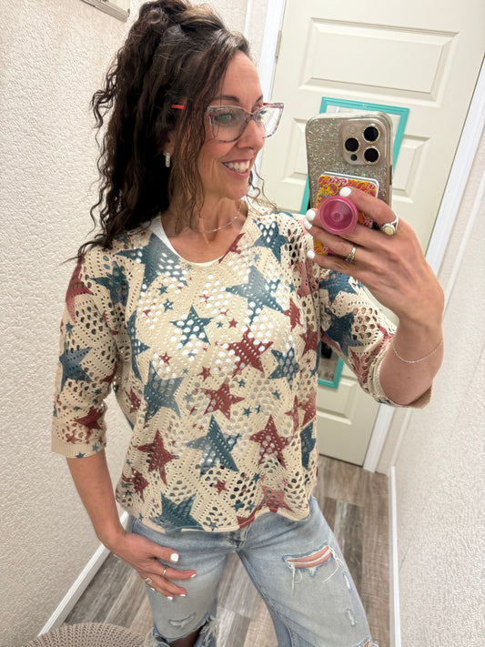 Seeing Stars Loose Knit 3/4