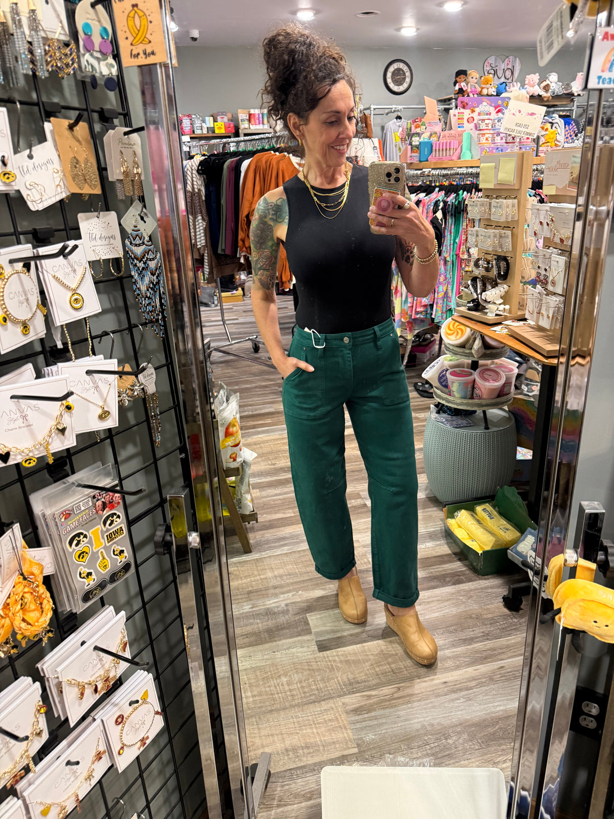 Gwendolyn Green Barrel High Rise Risen Jeans