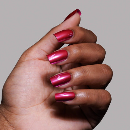 Pink Alloy Press-On Nails