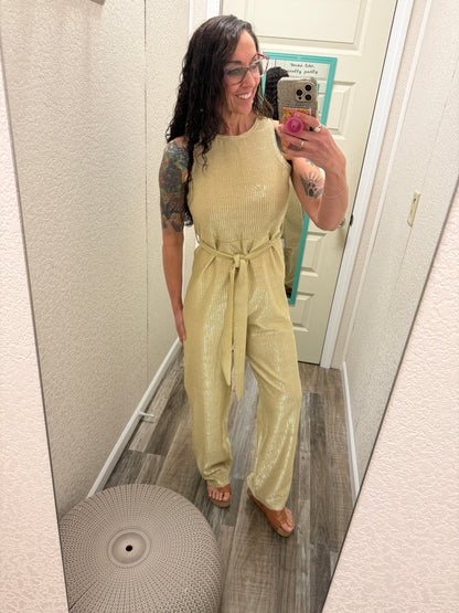 Golden Glitz & Glam Jumpsuit