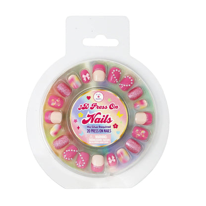 Tween 3D Love Heart Press On Nails