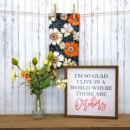 Fall Flowers Kitchen Waffle Towels - Fall Decor