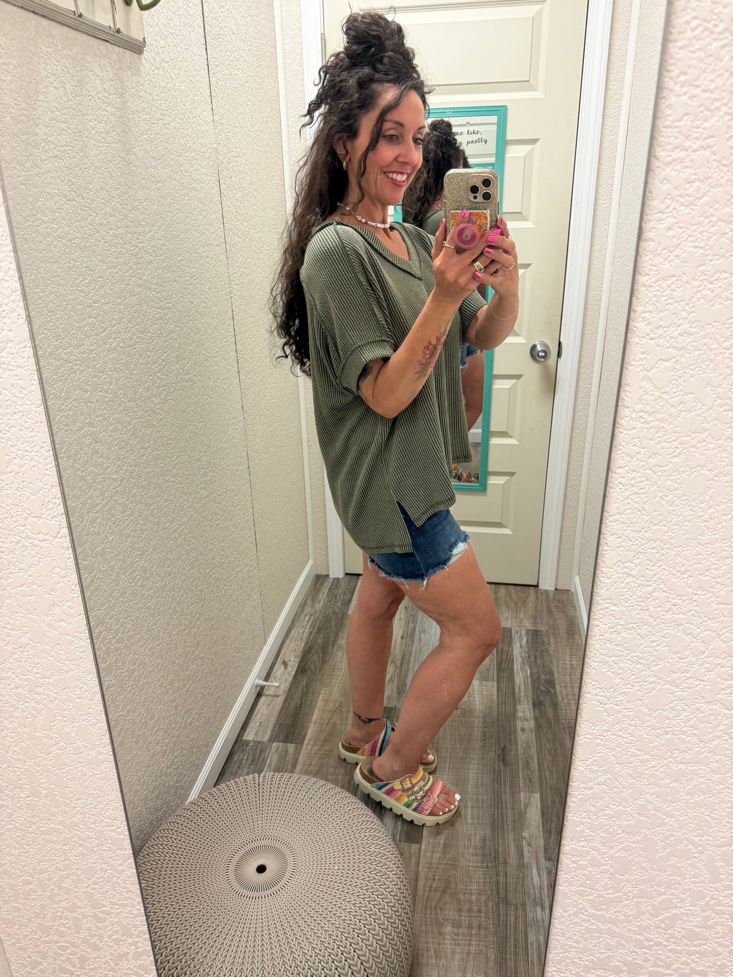 Courtney Corded V neck