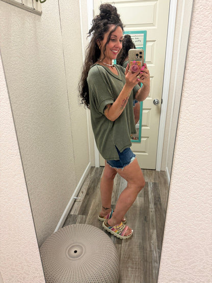 Courtney Corded V neck