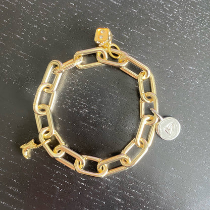 Token Charm Bracelet | Gold & Silver | Adjustable : Gold