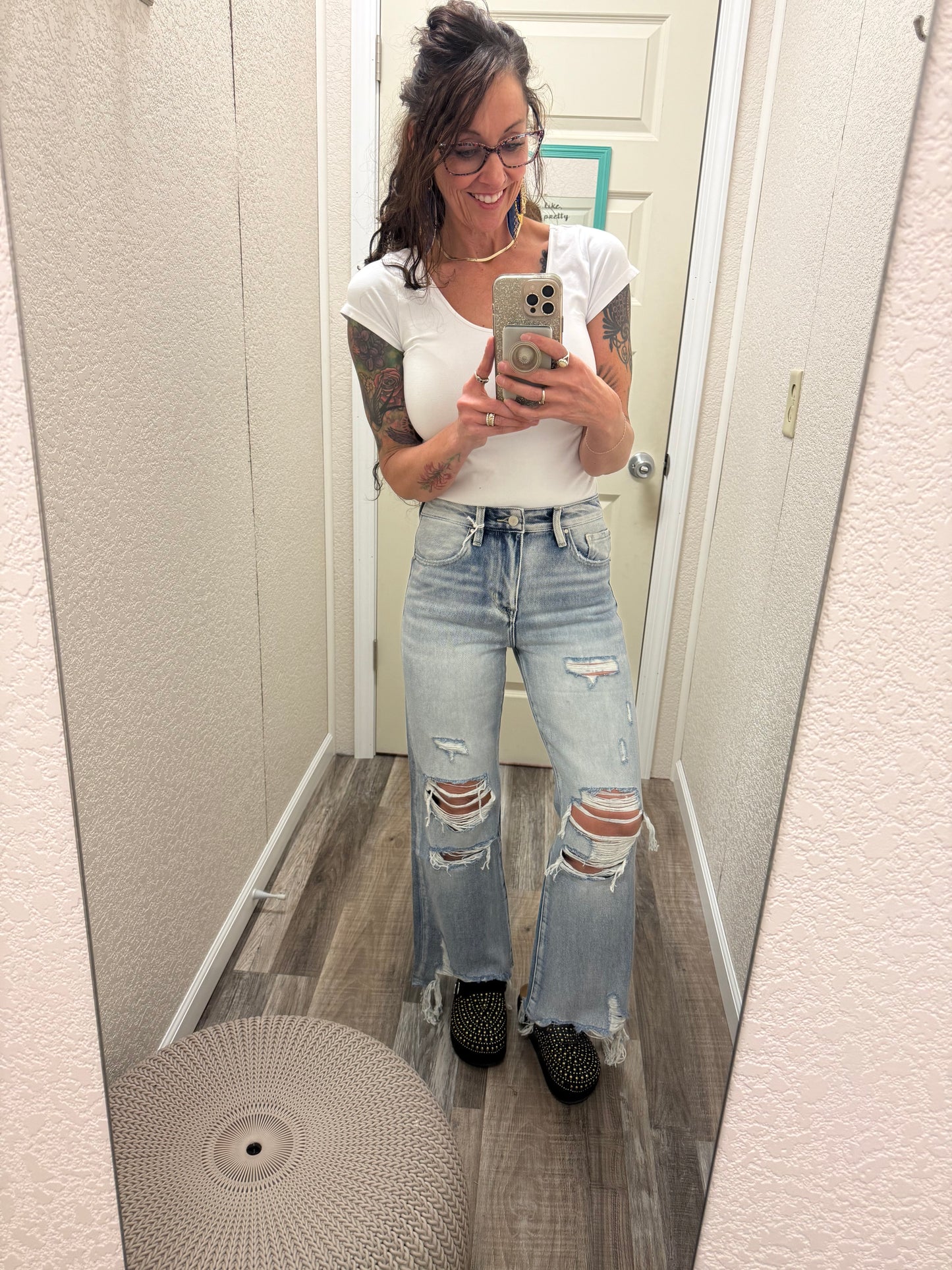 Who Dis Distressed High Rise Vintage Cropped Jeans