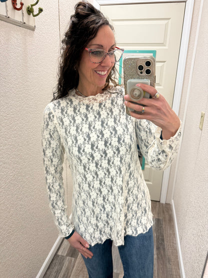 Layla Long Sleeve Relaxed Fit Lace Top