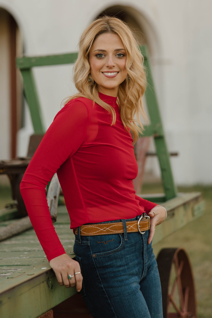 Meshed Out Red Top