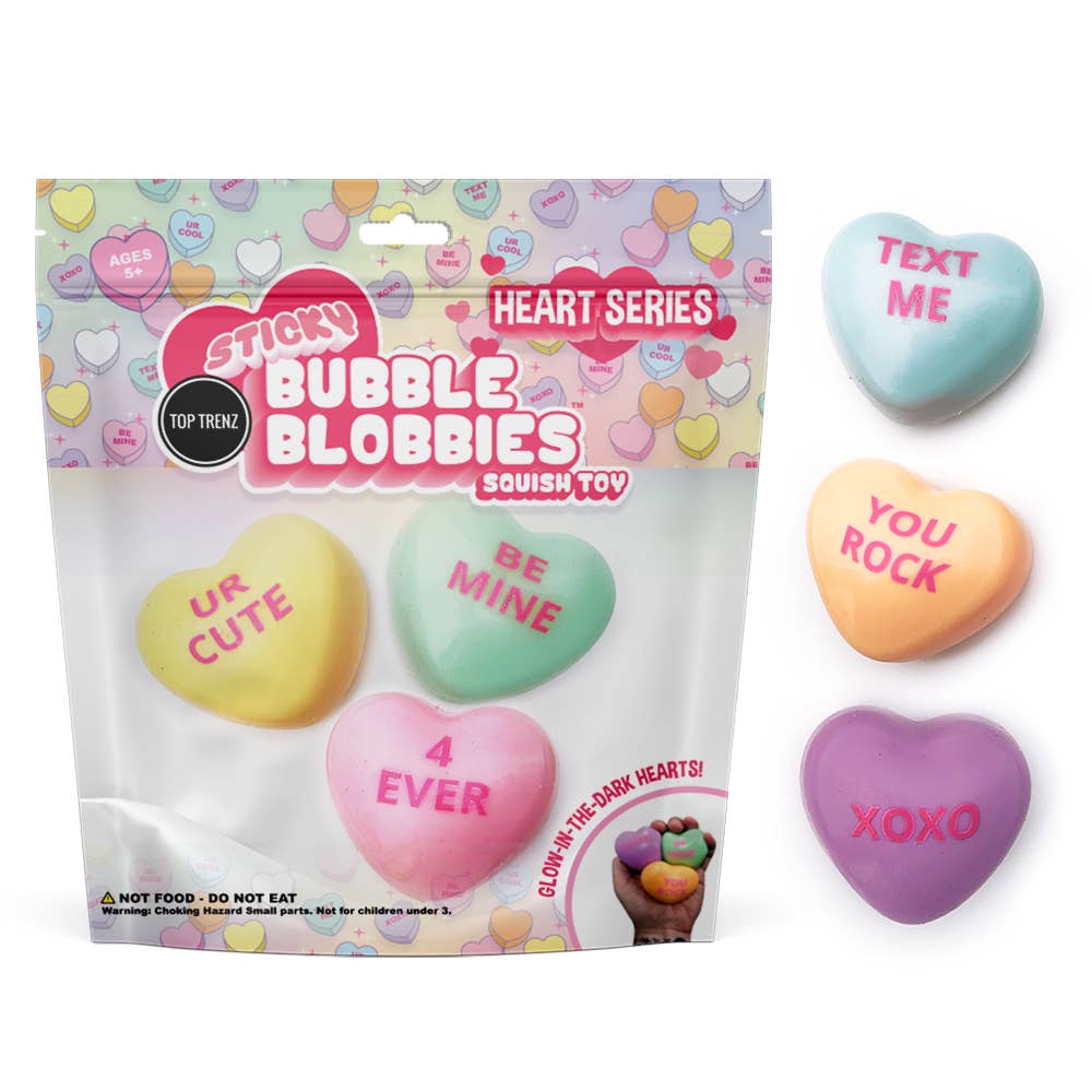 Valentines Conversation Hearts Sticky Bubble Blobbies