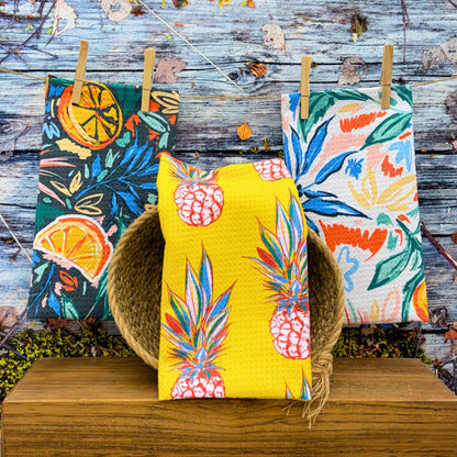 Pineapple Waffle Weave Kitchen Tea Towel - Summer Home Decor
