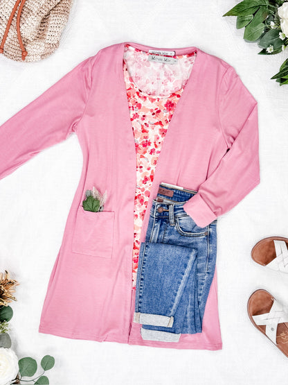 IN STOCK Classic Cardigan - Rose