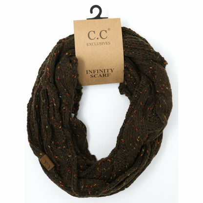 Oatmeal Flecked CC Infinity Scarf: