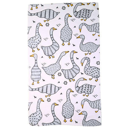 Gray Goose Farmhouse Kitchen Waffle Towels - Summer Decor