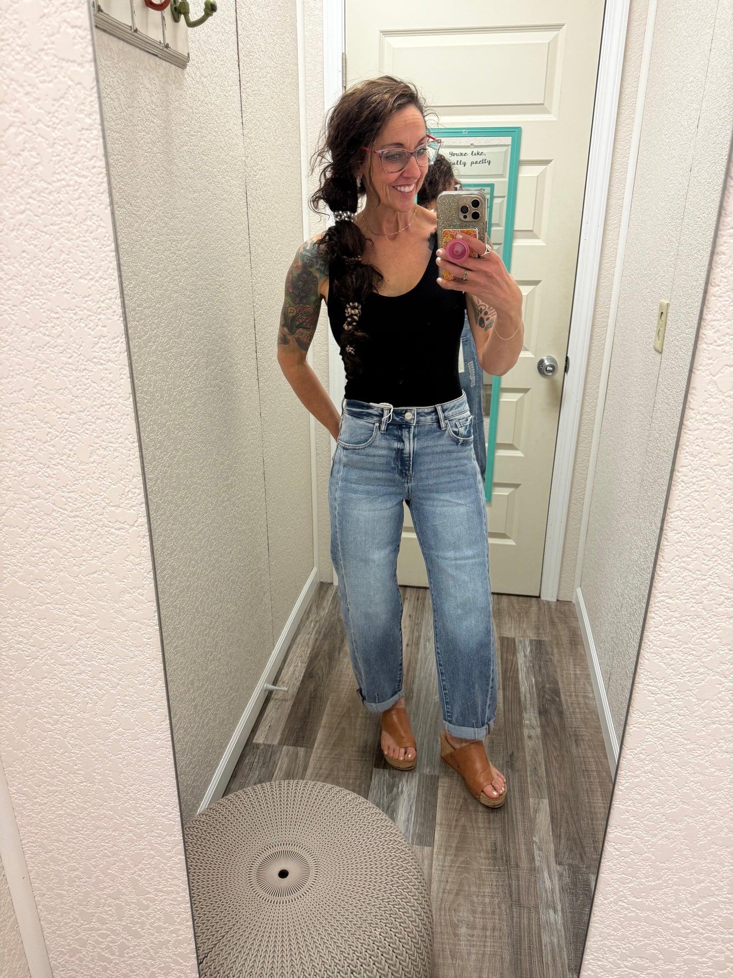 Becca Barrel High Rise Risen Jeans