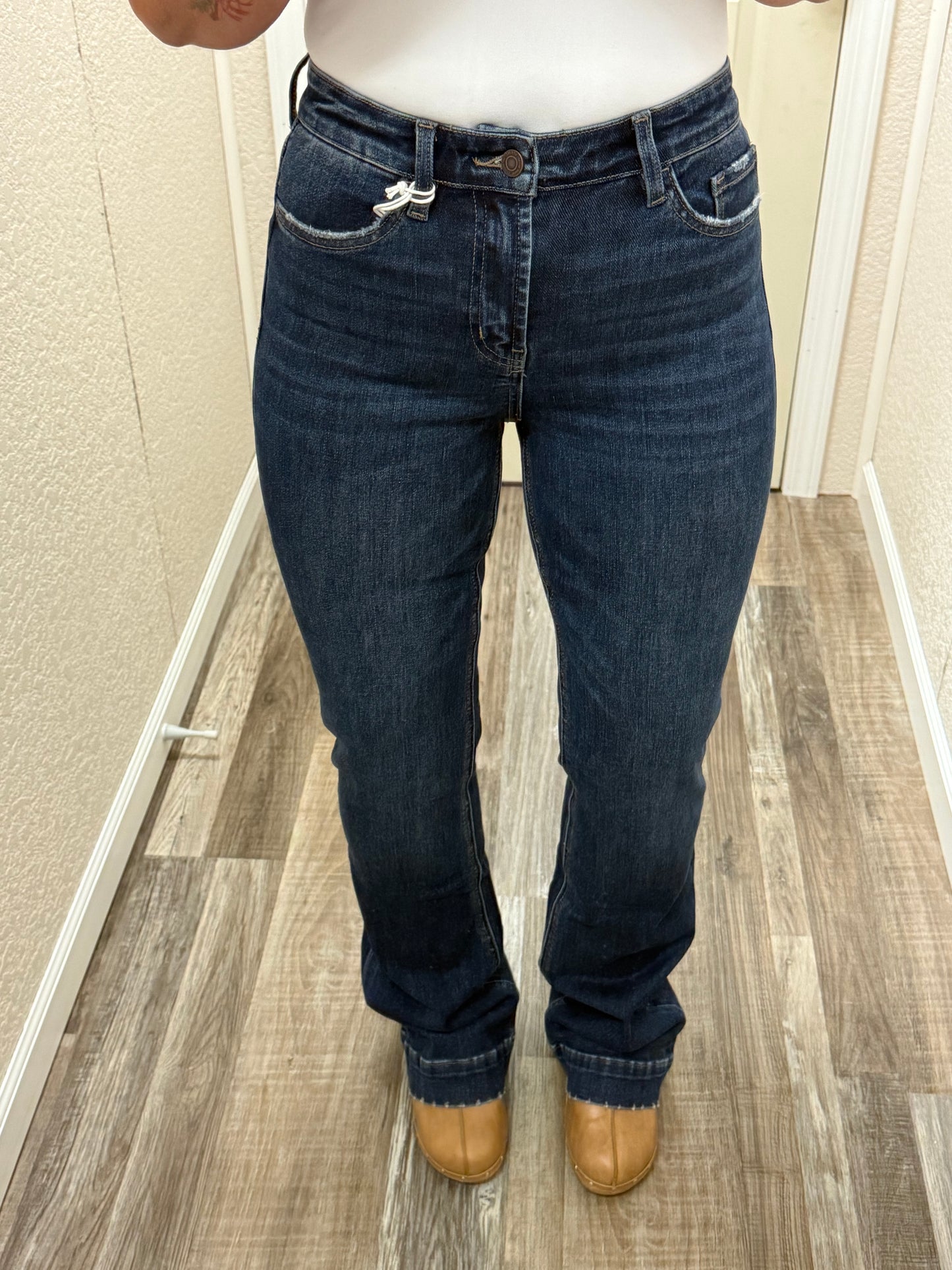 Sustainability High Rise Trouser Hem Bootcut Vervet Jeans