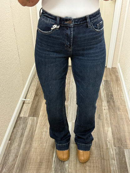 Sustainability High Rise Trouser Hem Bootcut Vervet Jeans