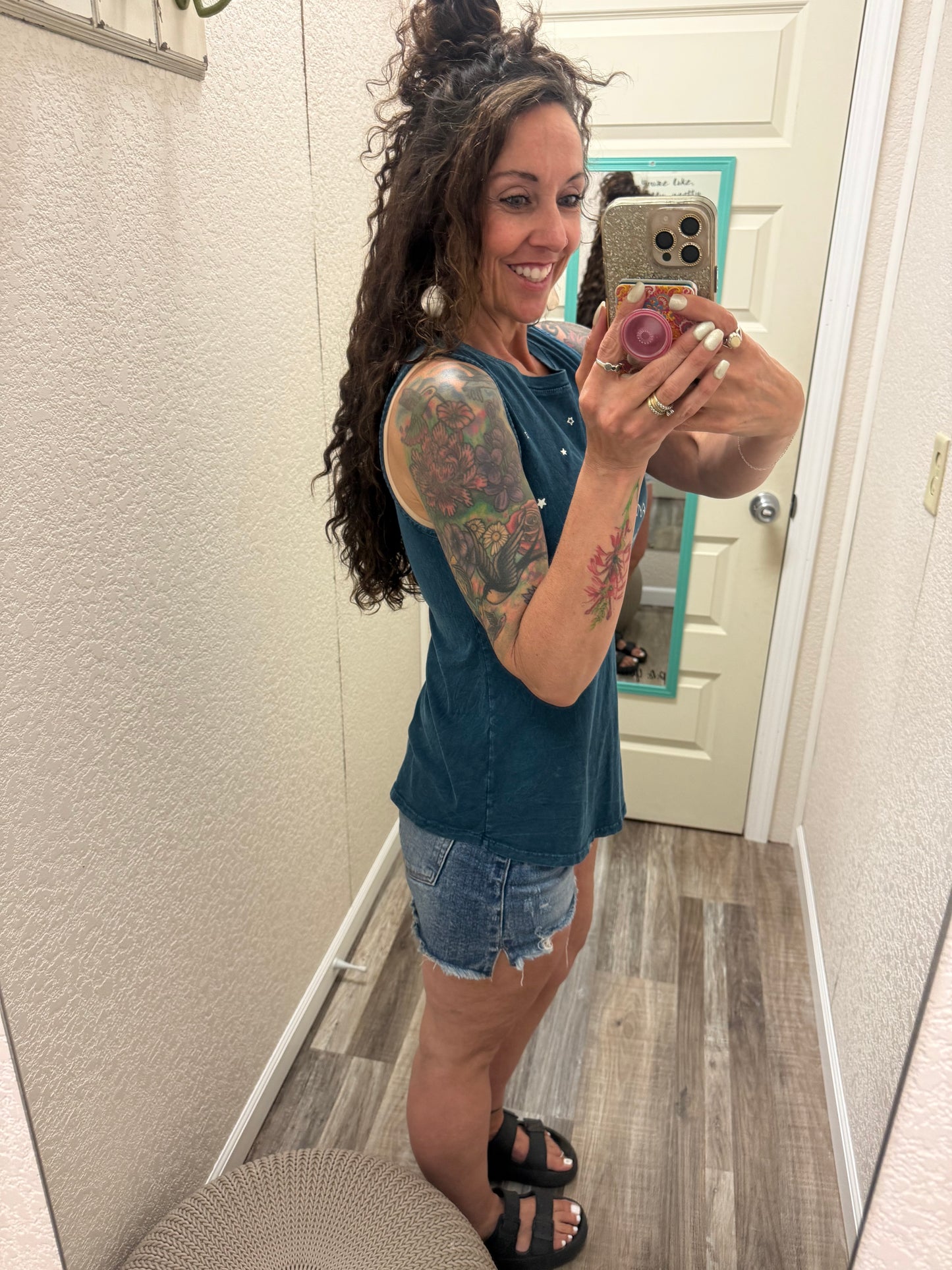 IF THE STARS GRAPHIC TANK TOP: Mineral Navy