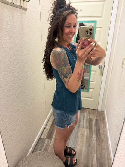 IF THE STARS GRAPHIC TANK TOP: Mineral Navy