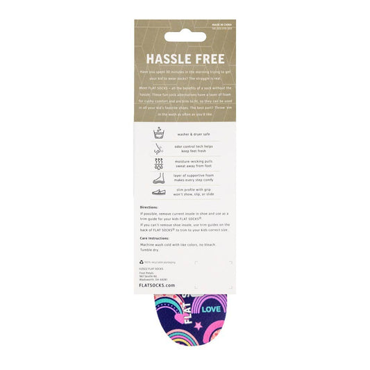 Rainbow Explosion FLAT SOCKS Kids: 8 Toddler to 4 Kid's