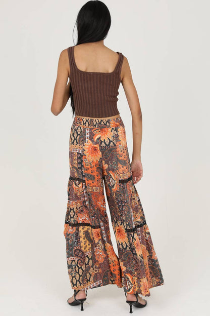 Kokomo SUNSET WIDE LEG PANTS WITH LACE INSERTS