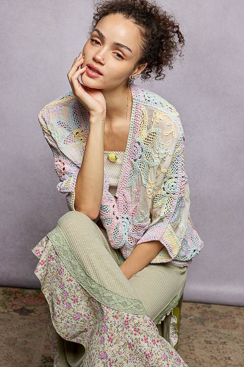 Obsession Crochet Cardigan : RAINBOW / One Size