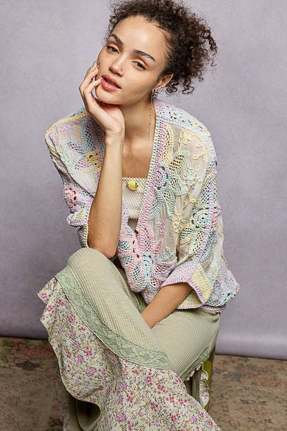 Obsession Crochet Cardigan : RAINBOW / One Size