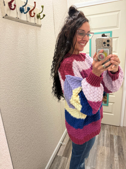 Stella Stripes Color Block Chunky Sweater