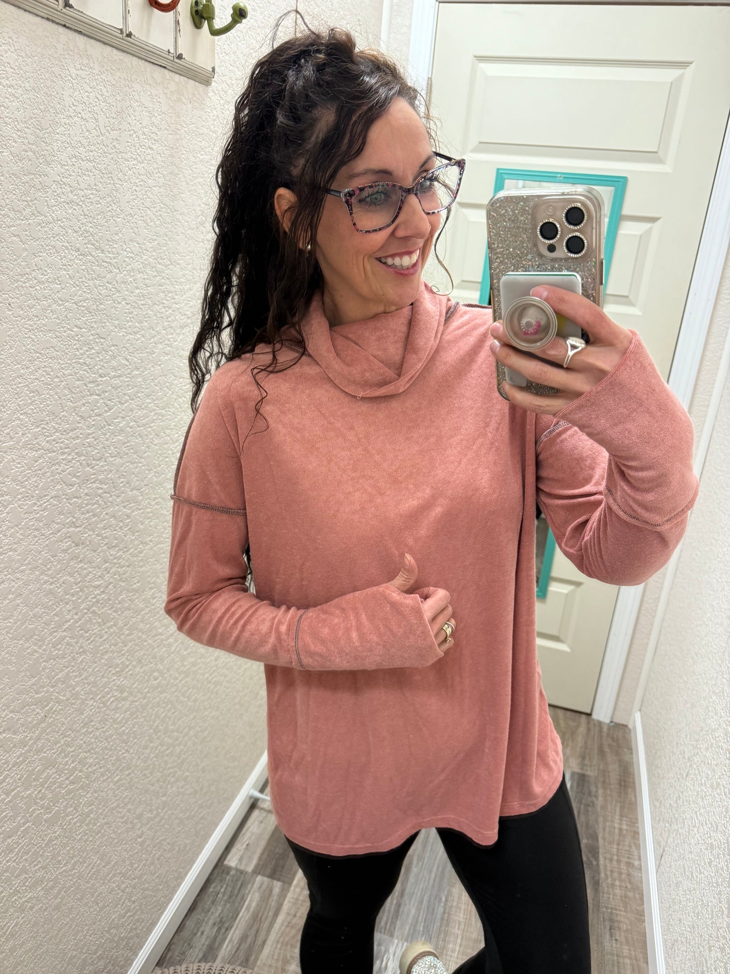 Mallory turtleneck thumb hole sweater