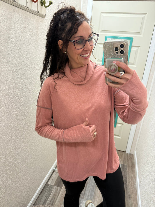 Mallory turtleneck thumb hole sweater