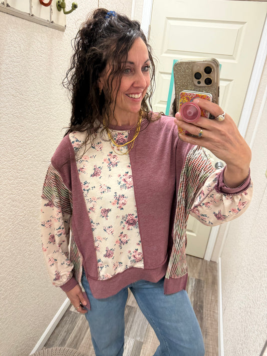 Burgundy Gardens Pullover