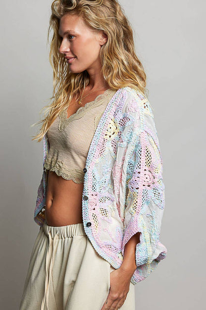 Obsession Crochet Cardigan : RAINBOW / One Size