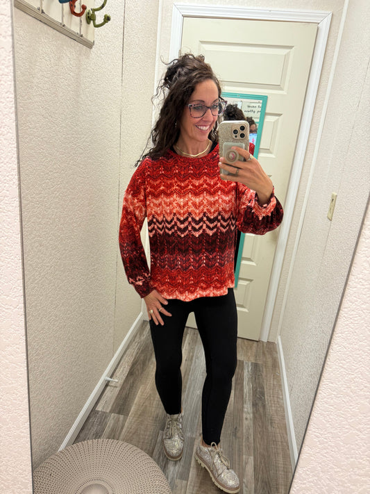 Vixen Shades Of Red Long Sleeve Top