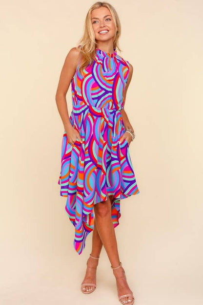Happi Mock Neck Sleeveless Dress
