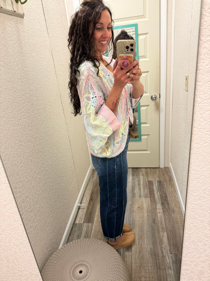 Obsession Crochet Cardigan : RAINBOW / One Size